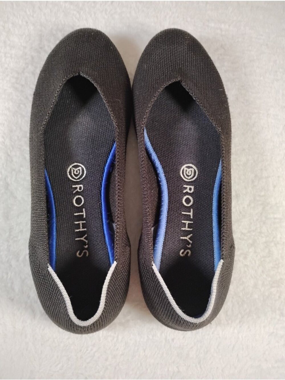 Rothy's The Daily Flat Knit Ballet Slip On Comfort Casual Shoes Womens 7 Black